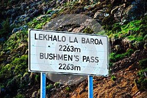 The top of the Bushmans pass in Lesotho Kingdoom Africa