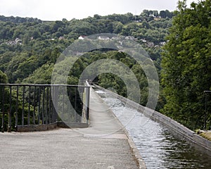 On top of the canal on the pontcysllte aquaduct in Wales