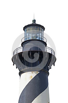 Top of the Cape Hatteras Lighthouse isolated