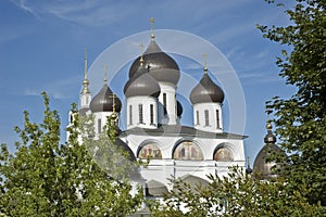 Top of cathedral in Dmitrov town, Russia