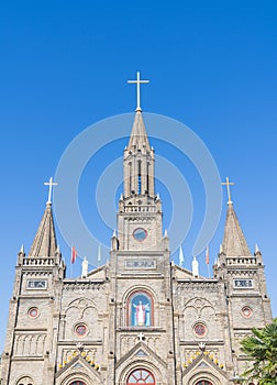 Top of the Catholic church, the Chinese shandong qingzhou city scenery tourist area