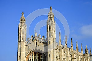 TOP of Chapel in King`s College in Cambridge University