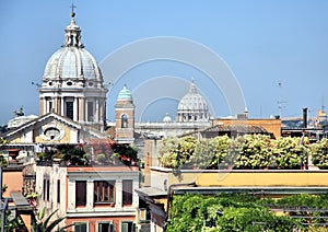 The top of the Church of Saints Ambrose and Charles Borromeo