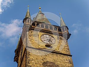 Top of The Clock Tower in Old Town Square in Prague, Czech Republic