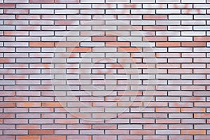 Top close up view detailed photo of ideal perfect clean clear brick wall for copy space. Red brick wall, texture, background. Beau