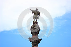 Top of the Columbus Monument in Barcelona, Catalonia, Spain.