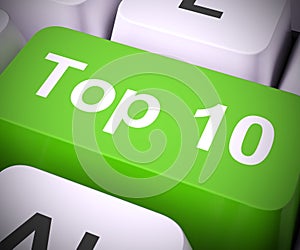 Top 10 concept icon means list of winners or finalists - 3d illustration photo