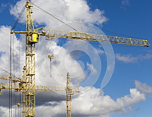 Top of construction cranes