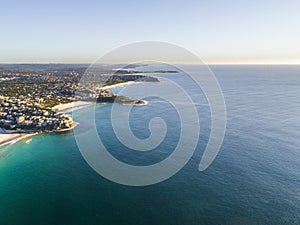 Top down aerial of Manly Beach, Sydney