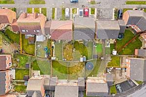 Top down aerial photo of the housing estates and suburban area of the town of Swarcliffe in Leeds