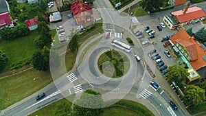 Top Down Beautiful Landscape Rondo Stegna Piekny Krajobraz Aerial View Poland