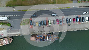 Top Down Port Boat Dziwnow Statek Aerial View Poland