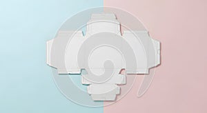 Blank Packaging Box Template on Pastel Background