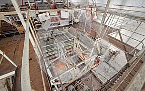 Top-down view of the broken ionization calorimeter photo