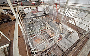 Top-down view of the broken ionization calorimeter photo