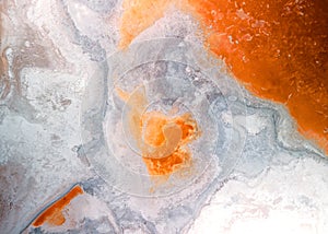 Top down view of colorful Alkali flats at Owens Lake, California