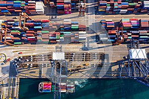 Top down view of Container Terminals in Hong Kong