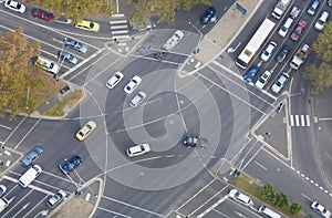 Top down view of an intersection