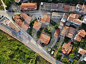 Top down view of Italian town - Posada, Sardinia