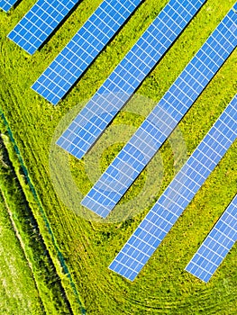 Top down view of solar panels