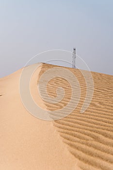 The top edge of the sand dune