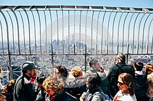 On top of the Empire State Building in Manhattan.