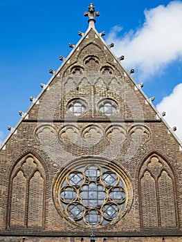 Top of the facade of the Hall of Knights in The Hague, Netherlands