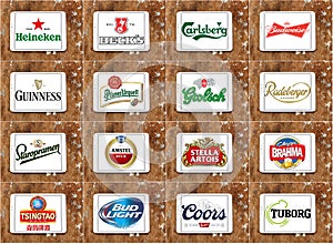 Top famous beer brands and logos