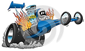 Top Fuel Dragster Vector Cartoon Illustration