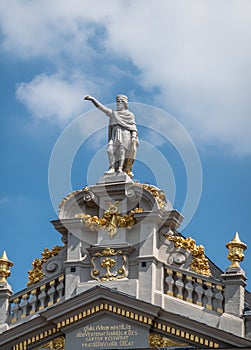 Top gable of Chaloupe D`Or house Grand Place, Brussels Belgium