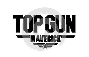 Top Gun Maverick icon. Top Gun Maverick black and white typo