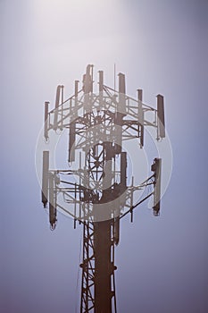 Top of guyed tower