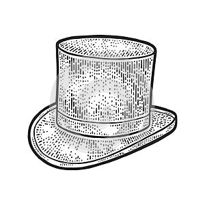 Top hat cylinder sketch vector illustration