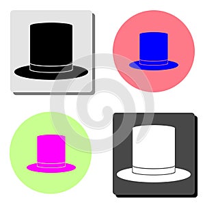 Top hat. flat vector icon