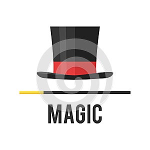 Top hat magician with a cane