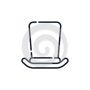 top hat vector icon isolated on white background. Outline, thin line top hat icon for website design and mobile, app development.