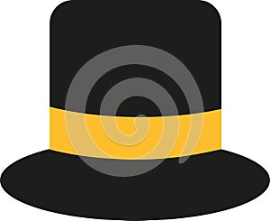 Top hat with yellow hatband