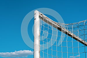 Top left corner of a football goal