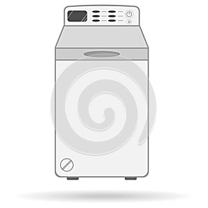 Top-loading washing machine flat icon with shadow