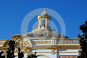 Top of the Lope de Vega theatre, Seville, Spain.