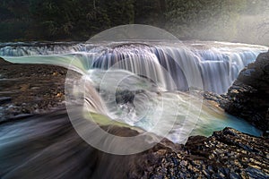 At the Top of Lower Lewis River Falls