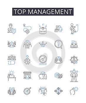 Top management line icons collection. Demographics, Psychographics, Behavior, Preferences, Insights, Segmentation