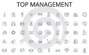 Top management line icons collection. Fortune, Prosperity, Riches, Affluence, Opulence, Abundance, Luxury vector and