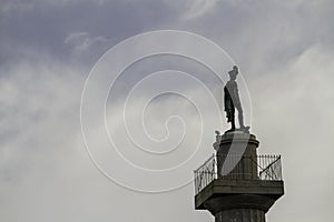 Top of the Marquess of Anglesey\'s Column Llanfairpg, copyspace, telephoto photo