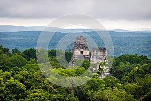 Top of mayan temples at Tikal National Park - Guatemala photo