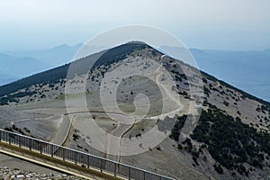 Top of Mont Ventoux, higher mountain in Provence, South of France, tourist and vacation destination