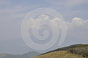 Top of Mount Fuji cloudy landscape from Fuji - Hakone - Izu National Park in Japan