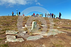 Top of mount Hoverla with people