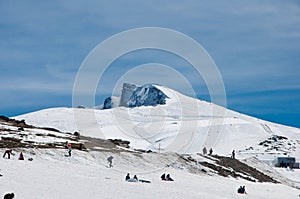 Top of a mountain called Veleta in Sierra Nevada photo