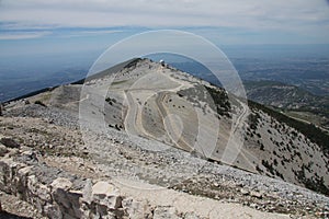 At top of the mountain Mont Ventoux